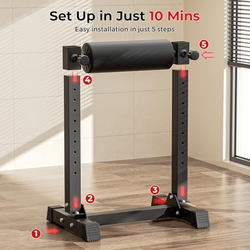 Black BODYRHYTHM Bulgarian Split Squat Stand with 9 Adjustable Heights, Single Leg Workout Equipment