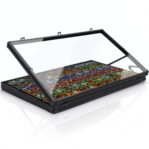 Large Black Lockable Trade Card Display Case - 32x22in Aluminum Show Box