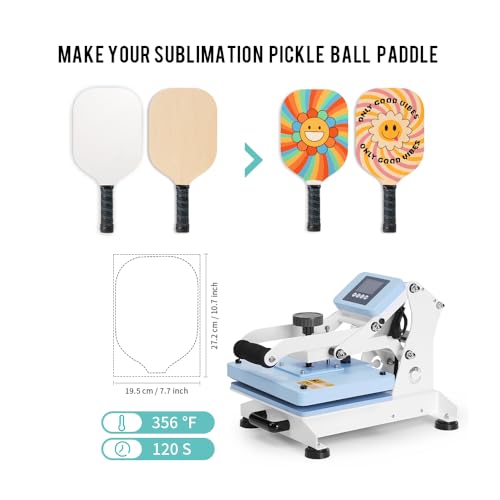 6 Pack Sublimation Pickleball Paddles - Double-Sided Printable Plywood with White & Wood Sides