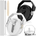 Leakproof 40oz Portable Lid Replacement for Stanley Quencher H2.0 - White & Black, Check Cup Bottom Variation