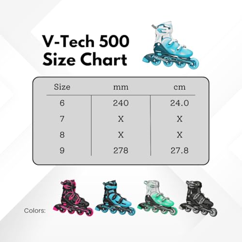 Adjustable Inline Skates for Adults & Youth - Black & Pink Performance Skates