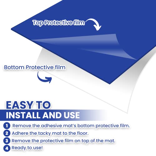 24 x 36 Adhesive Mats (150 Sheets) - Blue Tack Mats for Dust Removal - for Lab, Home, Construction - Variation: 24x36 Inch Blue