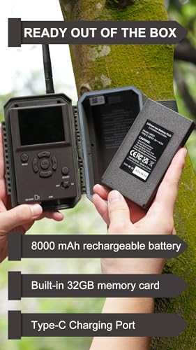 GardePro E6P Max WiFi Trail Camera Camo Rechargeable 8000mAh Battery