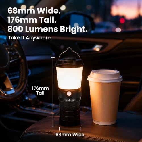 Sofirn Rechargeable Camping Lantern with Dimmable 2700K-5000K, 90 CRI, IPX7 Waterproof, 800 Lumens