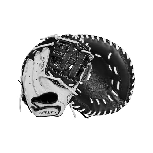 Wilson A700 33-Inch Fastpitch Catcher's Mitt White/Black - Right Hand Throw