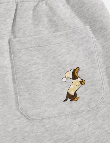X-Small Embroidery Puppy Wide Leg Sweatpants - Grey Unisex Joggers