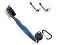 ProPlay Golf Club Brush and Groove Cleaner - Retractable Zip-line Aluminum Carabiner | Lightweight and Ergonomic Design | Easily Attaches to Golf Bag (Multipack)
