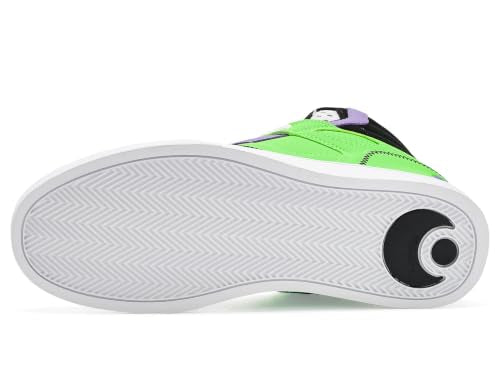 Osiris Men's Clone Skate Shoes Lime Black Purple 9 - Durable Skate Sneakers