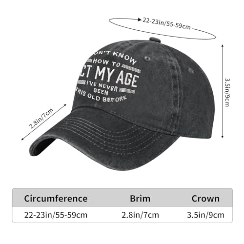 Act My Age Retirement Baseball Cap - Funny Dad Hat with Cross for Men
