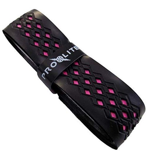Pro-Lite Prolite No-Sweat Diamond Grip for Pickleball Paddles, Racquetball, Squash, Platform Tennis, Badminton and More (Pink Underlay)