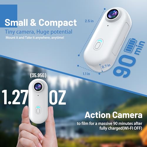 Intepoll 4K Mini WiFi Action Camera with 128GB SD Card Waterproof Helmet Mount