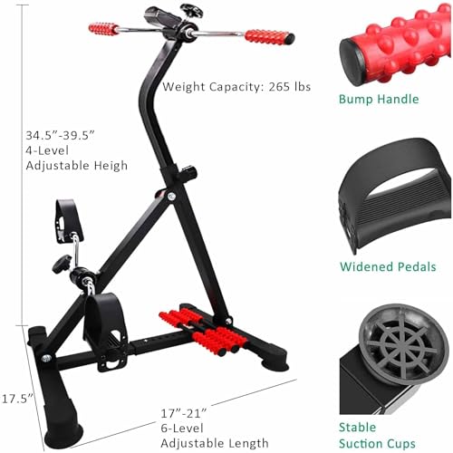 Upgraded Pedal Exerciser Bike with Monitor - Adjustable Hand & Leg Fitness Equipment for Seniors