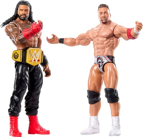 WWE Main Event Showdown Action Figures 2-Pack - Roman Reigns vs LA Knight, 6-Inch Collectible Set