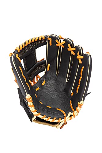Mizuno Prospect Select Infield Baseball Glove - Deep 3 Web, Black/Brown, 11.5", Right Hand Throw