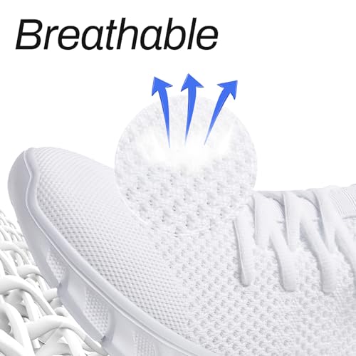 Men's Running Tennis Shoes Gym Sneakers Walking Athletic Shoes - White 10/B