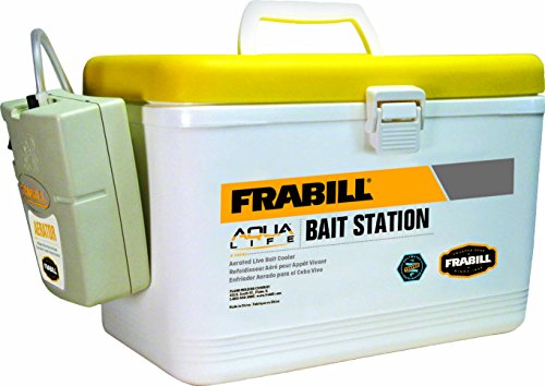 Frabill Bait Box with Aerator - 8-Quart Portable Fish Bait Container