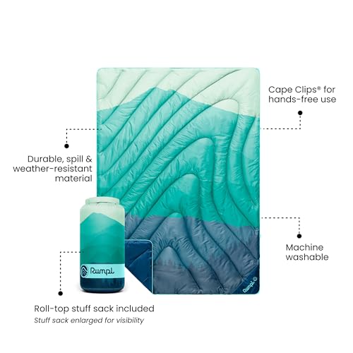 Rumpl Seascape Ridge Mountains Puffy Throw Blanket - Compact & Water-Resistant