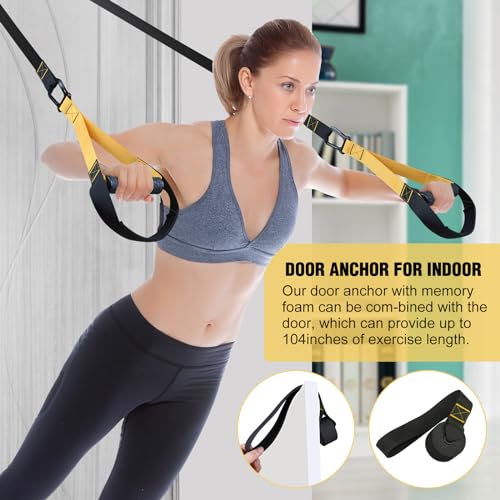 Home Resistance Training Kit with Exercise Straps Handles Door Anchor