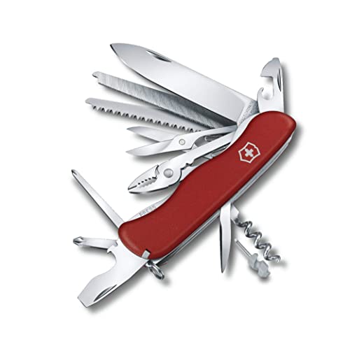 Victorinox Work Champ Swiss Army Knife - 21-Function Pocket Multitool, Red - WorkChamp Variation