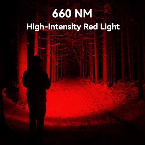 Rechargeable LED Headlamp with Red Light 500 Lumens Waterproof Camping Light