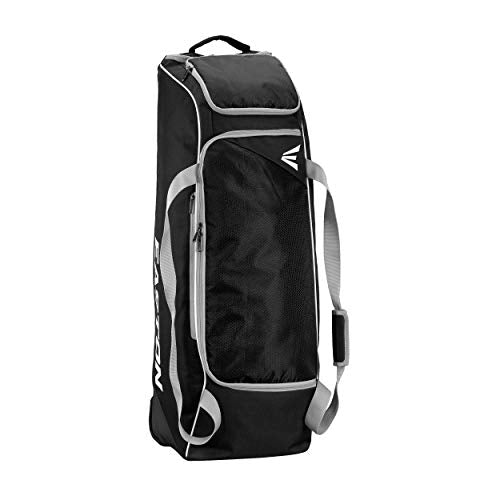 Baseball & Softball Equipment Bag with Wheels - Black & White, 38-Inch Capacity
