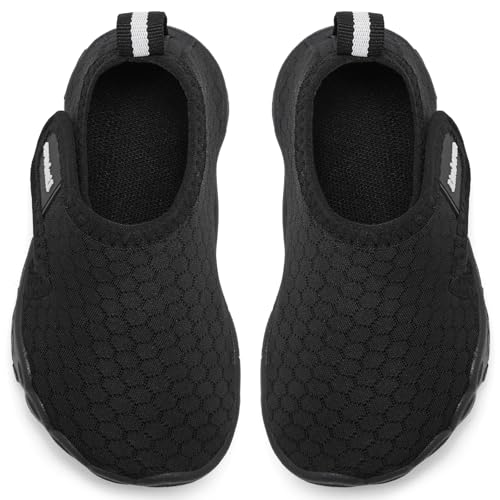 6 Pack Toddler Water Shoes for Girls and Boys Non-Slip Beach & Swimming Shoes - Black