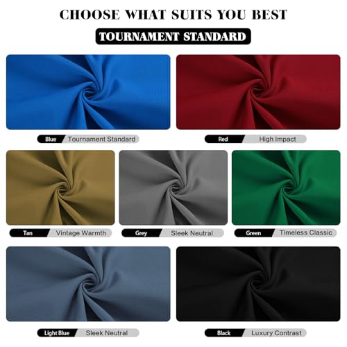 Boshen Black Worsted Blend Billiard Cloth for 7' Pool Table, Fast Surface