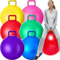 Lewtemi 6 Pcs Rainbow 29 Inch Hopper Balls with Handles – Large Exercise Bouncy Balls for Kids & Adults