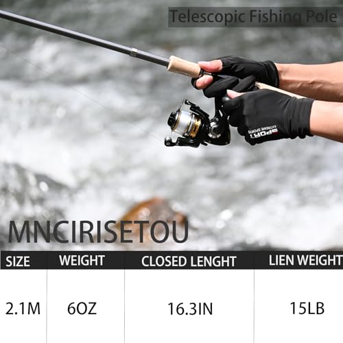 6.9FT Carbon Fiber Fishing Pole Combo Set with Reel Accessories & Bag