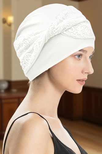 XYIYI White Knot Chemo Headwear for Women Cancer Patients Beanie Hat
