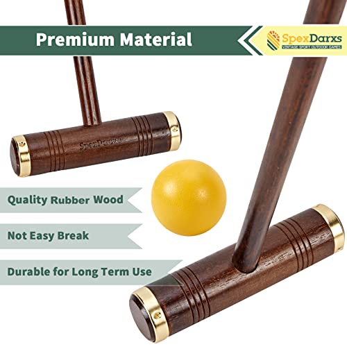 SpexDarxs 35-Inch 6-Player Croquet Set with Wooden Handles - Archaize Color