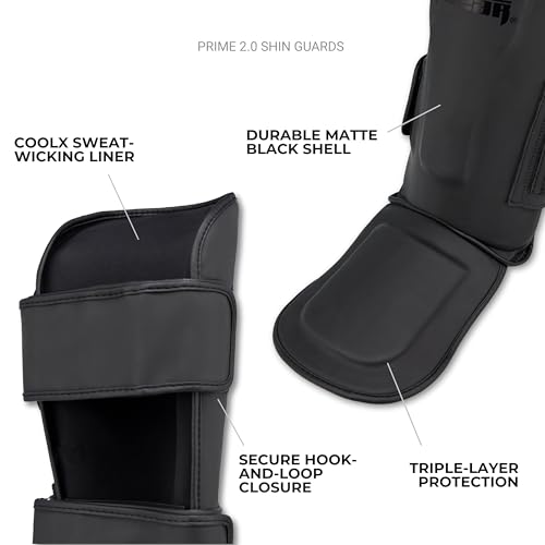 Tigear Prime 2.0 Shin Guards - MMA, Muay Thai & Kickboxing, Small-Medium