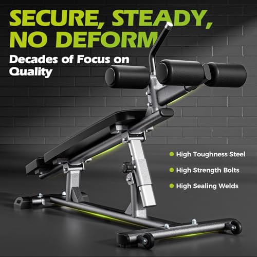 Adjustable Sit-Up Bench for Core & Ab Workout - Heavy-Duty Decline Fitness Equipment
