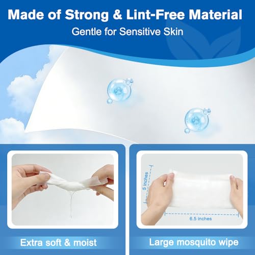 Natural Mosquito Repellent Wipes 30 pcs DEET-Free Travel Insect Repellent