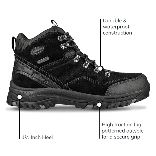 Men's Waterproof Work Boots with Memory Foam Insoles - Skechers Relment Pelmo