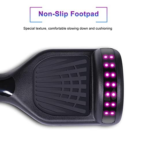 Black SISIGAD Kids Self Balancing Scooter with Bluetooth Speaker & 6.5" Lights