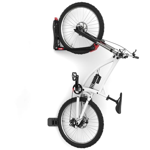 TORACK Wall Mount Bike Rack 2.4" No Lifting Swivel Bicycle Holder, Black 1-Pack