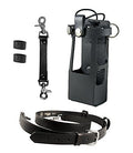 Boston Leather Firefighter Radio Holder Bundle Black - Anti-Sway & Strap