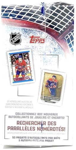 Topps NHL 2025-26 Hockey Sticker Collection Box - 250 Stickers, 50 Packs, Collectible