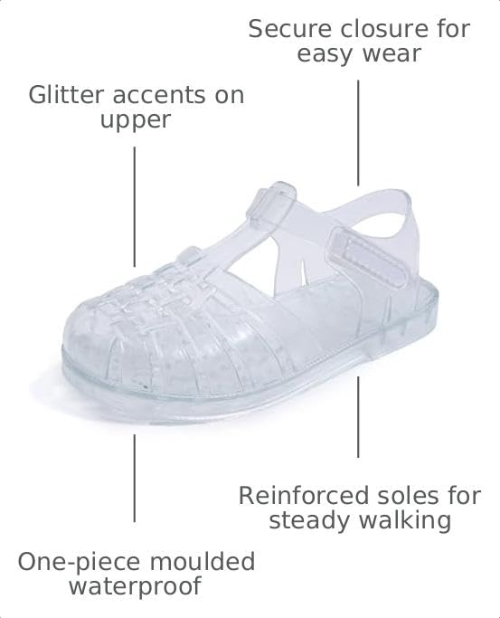 Girls Jelly Sandals for Toddlers Princess Shoes - Solid Clear 9