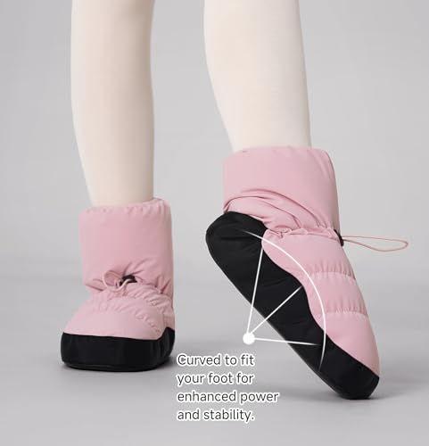 Daydance Teen Girls Women Ballet Warm-Up Booties Dance Shoes Medium Dark Pink