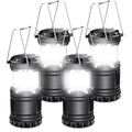 4 Pack LED Camping Lanterns - Waterproof Battery-Powered Emergency Lights