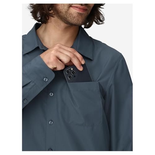 Men's UPF 40 Long Sleeve Shirt - Thunderhead Large Lightweight Breathable