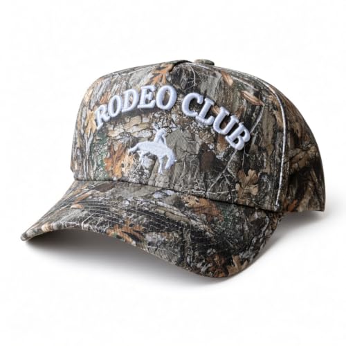 Western Camo Trucker Hat for Men & Women - Rodeo Club Embroidered Cap