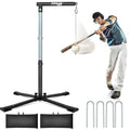 Adjustable Baseball Batting Tee with Tethered Ball for Solo Practice