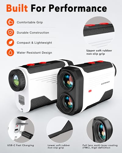AZZWNGY Golf Rangefinder Slope Up to 1500 Yards with Flag Lock & Magnetic Mount