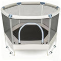 LUSK Blue 60'' Indoor Kids Trampoline with Safety Net & No-Gap Design, Toddler Safe 500lb Capacity