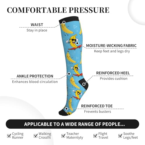 Compression Socks for Women & Men 15-20 mmHg - Supportive Knee Highs