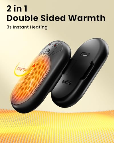Rechargeable Hand Warmers 2 Pack Grey - Portable Battery Operated Outdoor Heating