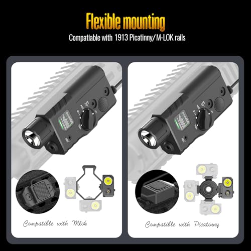 Defentac 2000 Lumens Tactical Flashlight with Red Beam and White LED - Variation: Red